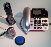 Uniden Corded+Cordless Phone, ADAPTED SOS Pendant & Jellybean Sw